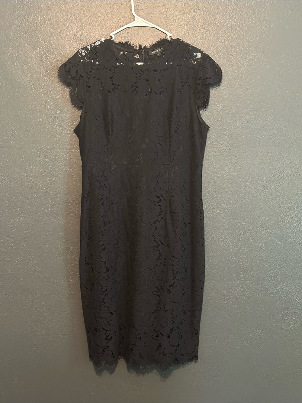 Merokeety Black Lace Midi Dress